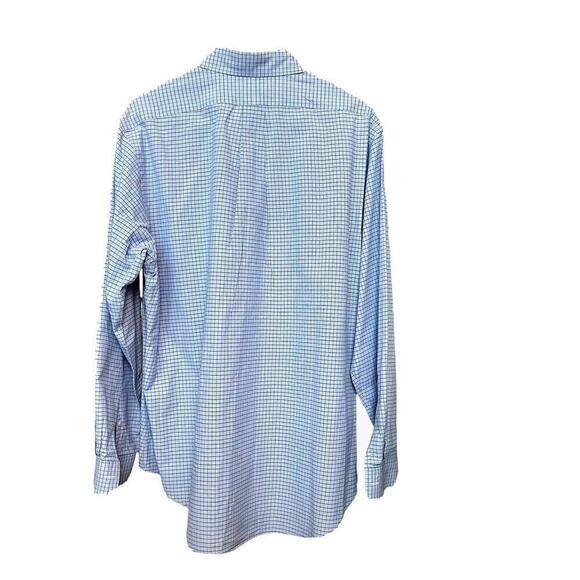 Ralph Lauren Men's Button Down Shirt, Sz. 17, Blue Check, Long Sleeve #11 - Picture 2 of 5